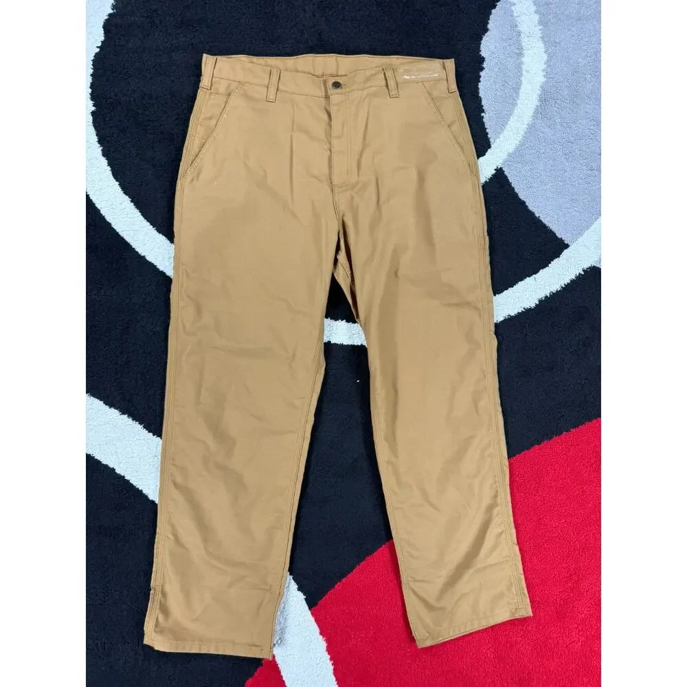 Carhartt Pants Mens 36x30 Dungaree Fit Brown Utility Workwear Rugged Cargo